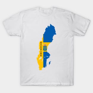 Sweden flag & map T-Shirt